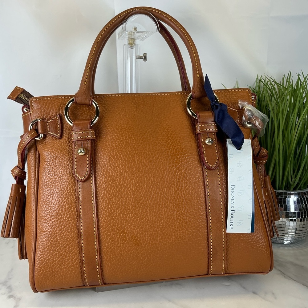 Dooney andβ Bourke Caramel Tan Brown Pocket Satchel Hand Shoulder bag Set NWT - Picture 7 of 13